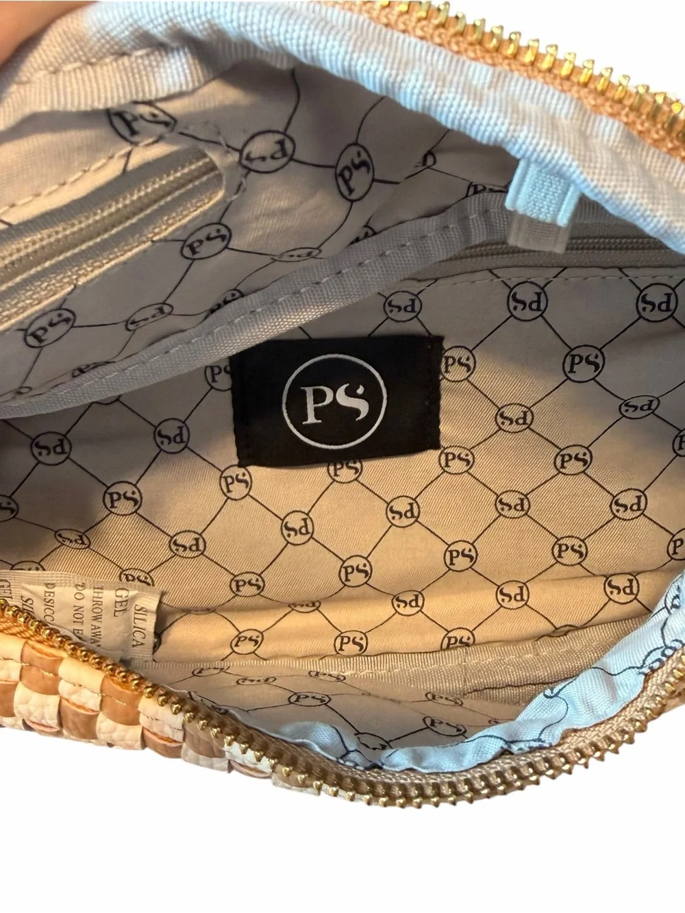 Pretty Simple Woven Susie Sidekick Bum Bag High Quality Vegan Leather Check Tan